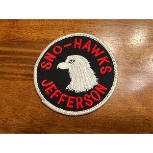 Vintage Snowmobile Patch JEFFERSON WISCONSIN Club Trail Patche SNO-HAWKS (8611)